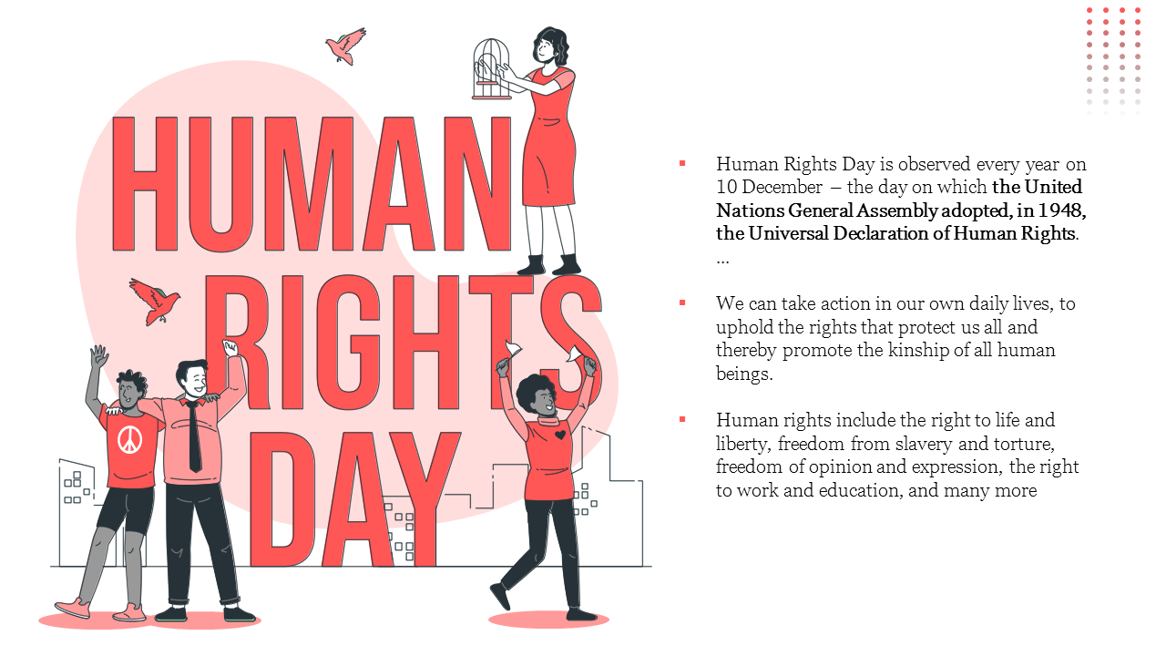 Creative Human Rights PowerPoint Theme Presentation Slide